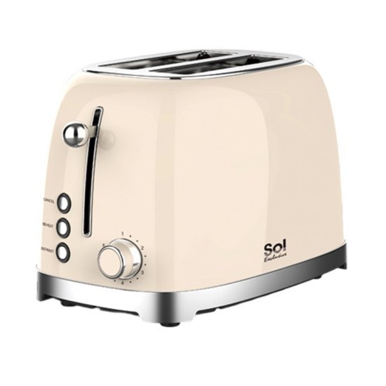 מצנם 2 פרוסות Sol Exclusive SL-7202 815W - צבע קרם