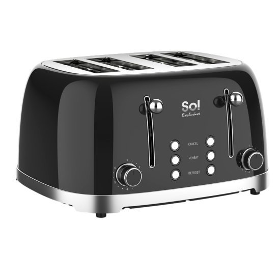 מצנם 4 פרוסות Sol Exclusive SL-7406 1500W - צבע שחור