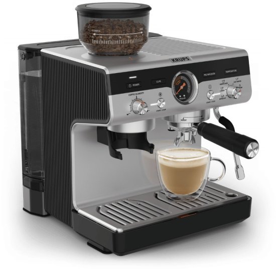 מכונת אספרסו חצי אוטומטית מקצועית Krups Precision XP801T10 1500W - שחור / כסוף