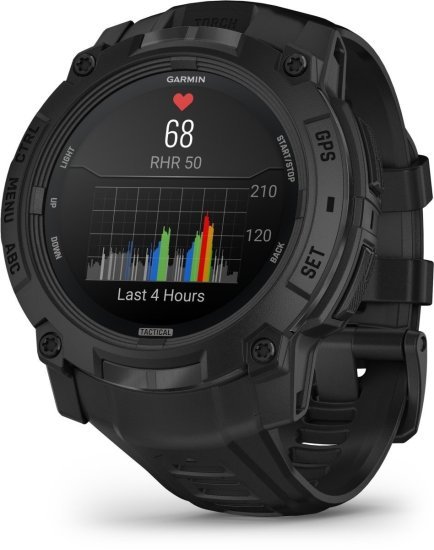 שעון חכם Garmin Instinct 3 AMOLED Tactical Edition 50mm - צבע שחור עם רצועת סיליקון שחורה - כולל ממשק מלא בעברית - שנתיים אחריות יבואן רשמי על ידי רונלייט