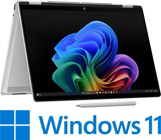 386518_b_1.jpg מחשב נייד עם מסך מגע HP OmniBook X Flip Next Gen AI 14-FM0002NJ / BS9X4EA - צבע Glacier Silver - עט HP כלול באריזה