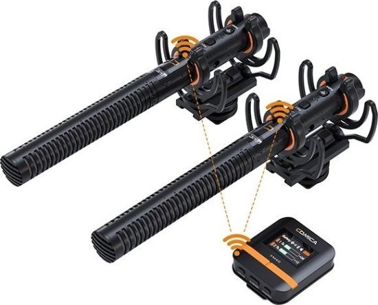 מערכת 2 מיקרופונים כיווניים אלחוטיים דגם VM40 COMBO מבית Comica