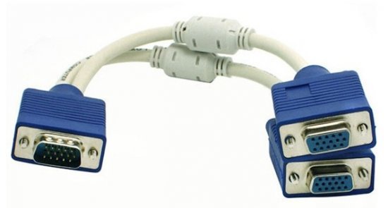 מפצל מחיבור VGA זכר ל-2 חיבורי VGA נקבה Gold Touch