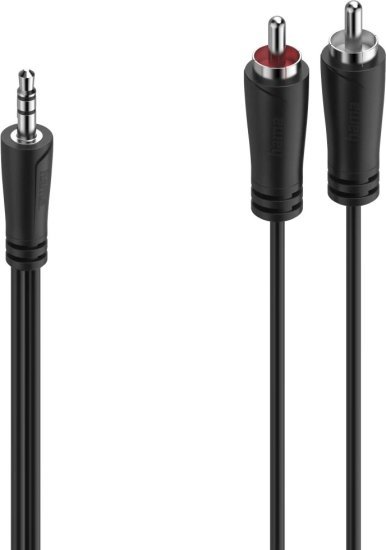 כבל PL-3.5 מ''מ זכר ל-2xRCA זכר באורך 1.5 מטר מבית Hama - צבע שחור