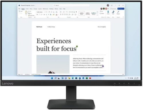 מסך מחשב Lenovo L24-4e FHD 48Hz-100Hz WLED IPS 23.8'' 68C2KAC1IS - צבע Raven Black