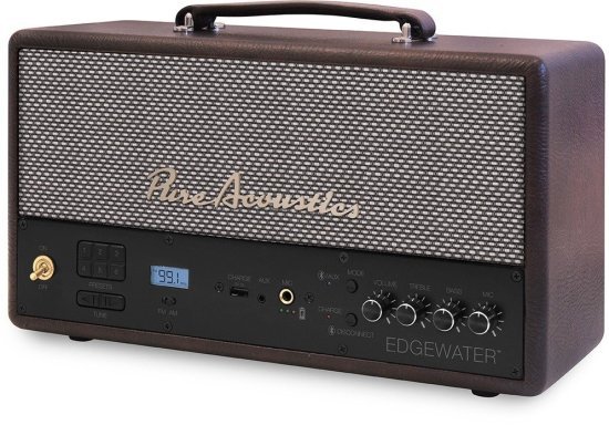 רמקול סטריאו נייד Bluetooth 100W עם DSP מבית Pure Acoustics - גימור עור חום