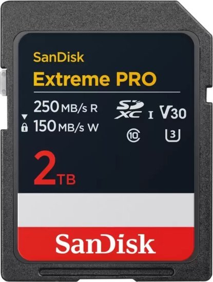 כרטיס זיכרון SanDisk Extreme PRO SDXC UHS-I U3 V30 - דגם SDSDXXD-2T00-GN4IN - נפח 2TB