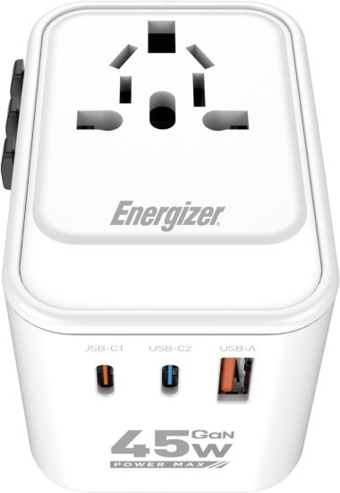 מטען נייד אוניברסלי 45W מבית Energizer  - צבע לבן