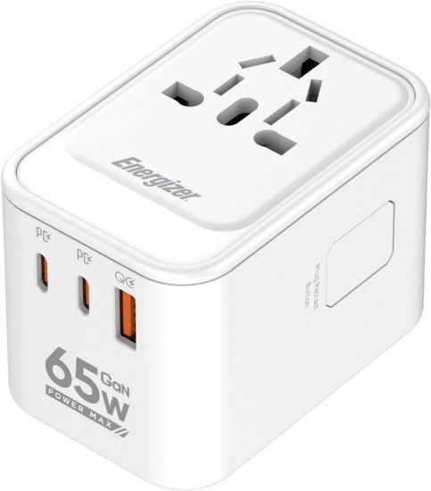 393416_b_1.jpg מטען נייד אוניברסלי 65W מבית Energizer - צבע לבן