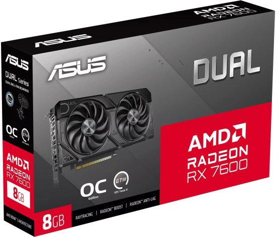 כרטיס מסך ASUS Dual Radeon RX 7600 EVO OC 8GB GDDR6