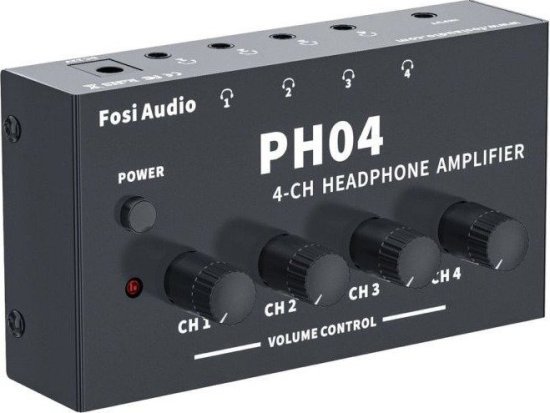 מגבר אוזניות קומפקטי במיוחד, בעל 4 ערוצים, עם מארז מתכת מלא, שמיועד לחלוקת אודיו איכותית ויעילה למספר משתמשים בו-זמנית.