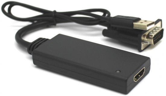 מתאם Gold Touch מחיבור VGA לחיבור HDMI עם כבל חשמל USB