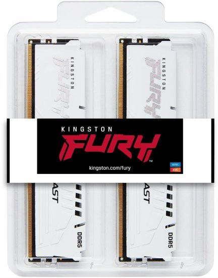 זכרון למחשב Kingston FURY BEAST 2x32GB DDR5 6400MT / s CL32 - צבע לבן