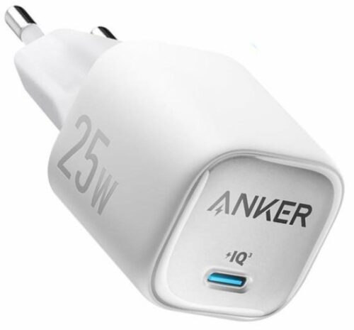 396711_b_1.jpg מטען קיר USB-C 25W מבית Anker - צבע לבן