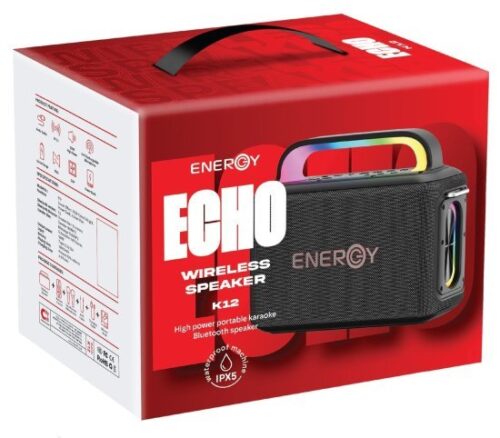 בידורית ניידת דגם ECHO K12 מבית ENERGY - צבע שחור