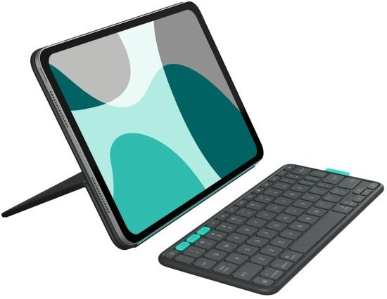 398838_b_1.jpg כיסוי מקלדת Logitech Flip Folio ל- Apple iPad Pro 11 (M4) / Air 11 (M2 & M3) / Air (5th gen) - צבע Graphite - שפה עברית ואנגלית