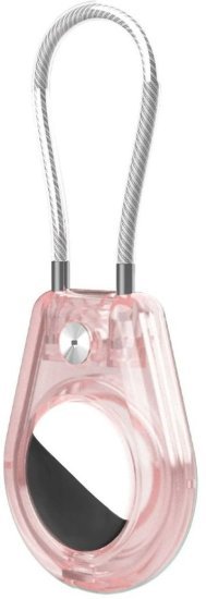 כיסוי מחזיק מפתחות ל-Apple AirTag דגם The Zephiron מבית Camel Mountain - צבע שקוף פודרה