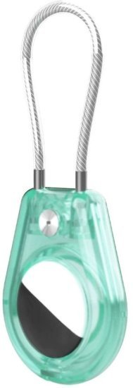 כיסוי מחזיק מפתחות ל-Apple AirTag דגם The Zephiron מבית Camel Mountain - צבע שקוף כחול