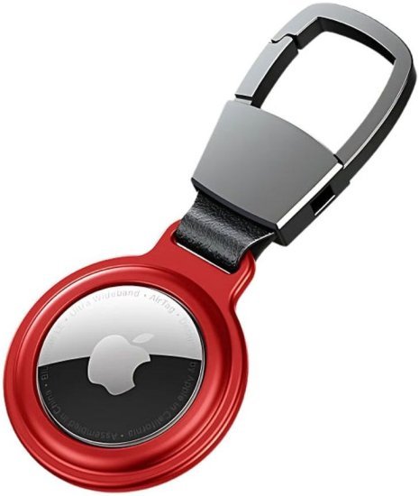 כיסוי מחזיק מפתחות ל-Apple AirTag דגם The Axynis Luxe מבית Camel Mountain - צבע אדום