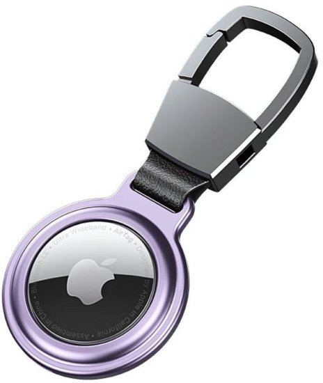 כיסוי מחזיק מפתחות ל-Apple AirTag דגם The Axynis Luxe מבית Camel Mountain - צבע סגול