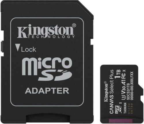 כרטיס זיכרון microSD עם מתאם דגם Kingston Canvas Select Plus SDCS3 / 1TB - נפח 1TB