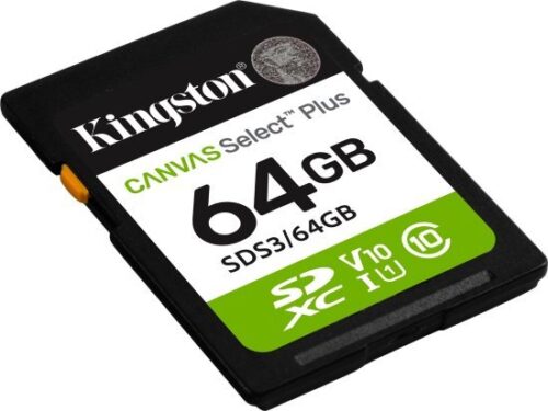 כרטיס זיכרון SDXC דגם Kingston Canvas Select Plus SDS3 / 64GB - נפח 64GB