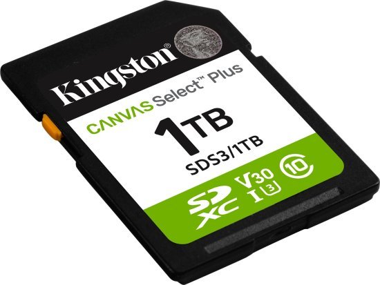 כרטיס זיכרון SDXC דגם Kingston Canvas Select Plus SDS3 / 1TB - נפח 1TB