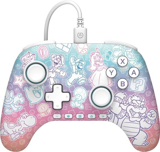 בקר משחק מעוצב PowerA Advantage Nintendo Switch 2 Wired Controller - ממלכת הפטריות