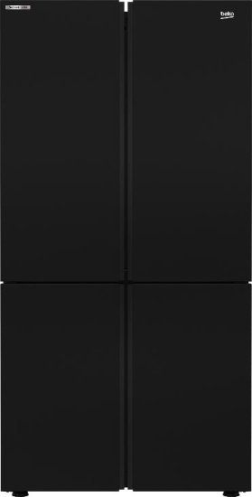 מקרר 4 דלתות אינוורטר מקפיא תחתון 572 ליטר Beko NeoFrost GN1406222GB - זכוכית שחורה