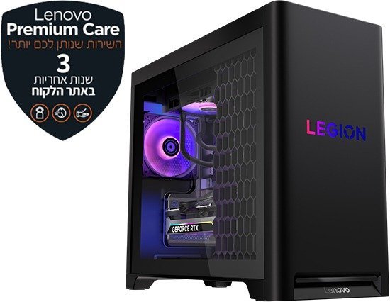 מחשב מותג גיימינג Lenovo Legion T5-30IAS10 Tower 90YA0060YS - צבע Eclipse Black - שלוש שנות אחריות