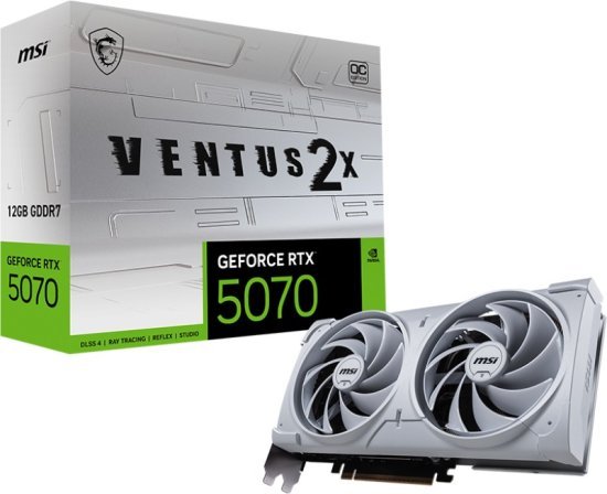 כרטיס מסך MSI RTX 5070 12GB GDDR7 VENTUS 2X OC WHITE