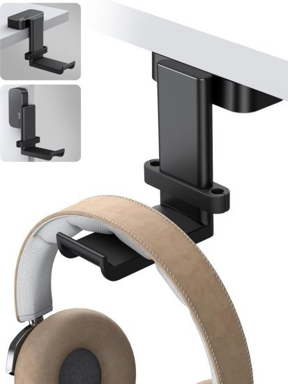 מעמד אוזניות מסתובב 360 מעלות מבית Lamicall - צבע שחור