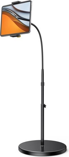 מעמד רצפה גמיש לטאבלטים בגודל ''4.7-12.9  מבית Lamicall - צבע שחור