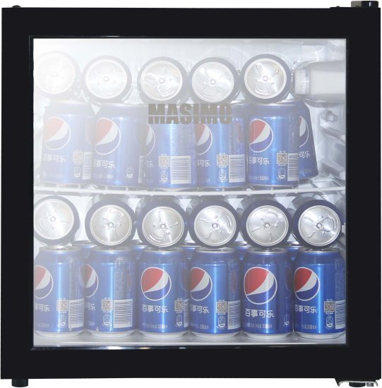 מקרר מיני בר קוביה 50 ליטר עם דלת זכוכית Masimo MS-1051 - צבע שחור