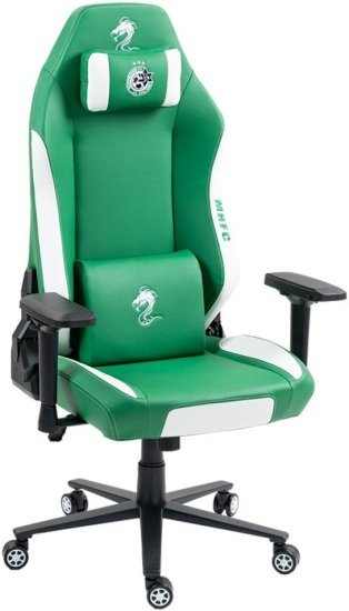 כיסא עבודה / גיימינג מדמוי עור דגם GPDRC-ALP-MHFC סדרת Alpine מבית Dragon - צבע ירוק / לבן במיתוג מכבי חיפה