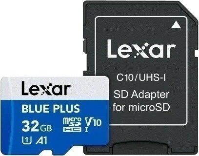 406068_b_1.jpg כרטיס זיכרון Lexar Micro SDHC UHS-I Blue Plus עם מתאם SD - נפח 32GB