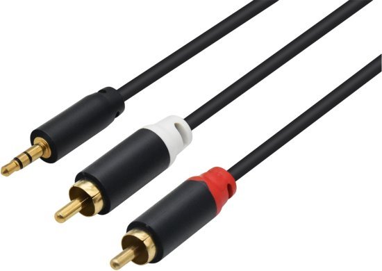 כבל 3.5 מ''מ לחיבורי 2xRCA דגם EZ11150 מבית EAZO - אורך 1.5 מטר