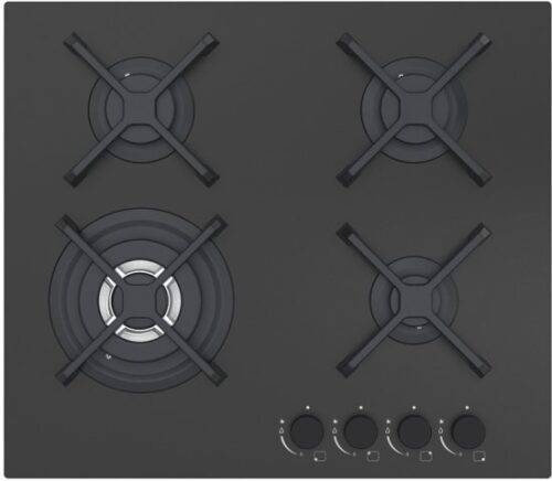 כיריים גז 4 להבות 58.4 ס''מ Normande ND-6047G - זכוכית שחורה מט