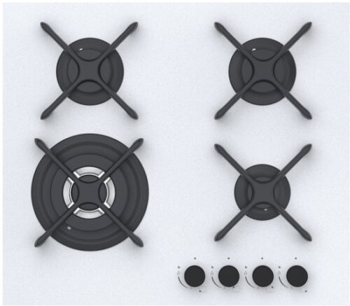 כיריים גז 4 להבות 58.4 ס''מ Normande ND-6047W - זכוכית לבנה מט