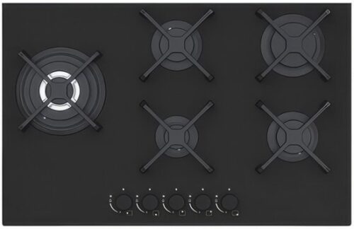 כיריים גז 5 להבות 75 ס''מ Normande ND-7542B - זכוכית שחורה