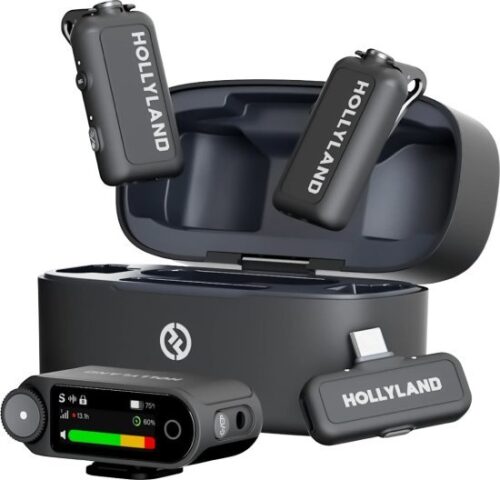 מערכת מיקרופון דש אלחוטית עם 2 משדרים, מקלט בעל חיבור Type-C ומקלט למצלמה Hollyland Lark Max 2 - גרסת Combo