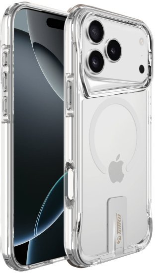 כיסוי Toiko Titan MagStand תומך MagSafe ל- Apple iPhone 17 Pro Max - צבע שקוף