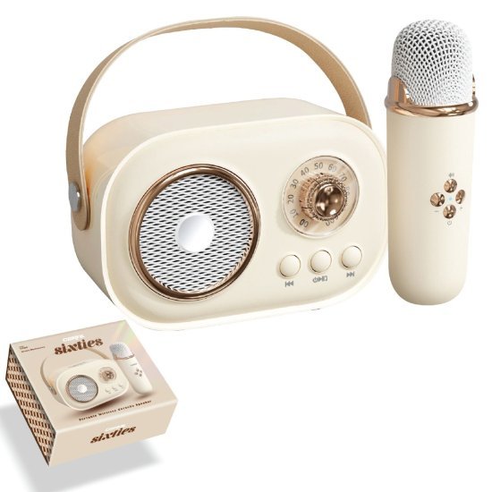 מיני רמקול קריוקי נייד Coral C100 Sixties - צבע חום