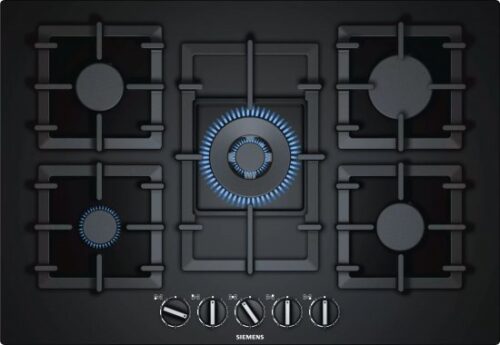 מציאון ועודפים - כיריים גז 5 להבות בישול Siemens StepFlame EP7A6QB95Y FlameSelect - בגימור זכוכית מחוסמת בצבע שחור - שנה אחריות יבואן רשמי BSH