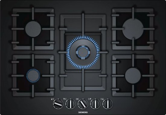 מציאון ועודפים - כיריים גז 5 להבות בישול Siemens StepFlame EP7A6QB95Y FlameSelect - בגימור זכוכית מחוסמת בצבע שחור - שנה אחריות יבואן רשמי BSH