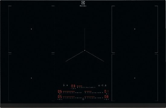 מציאון ועודפים - כיריים אינדוקציה Multizone עם 5 משטחי חימום 78 ס''מ 7350W דגם EIV84550 מבית Electrolux - שחור עם מסגרת משופעת - תוצרת גרמניה