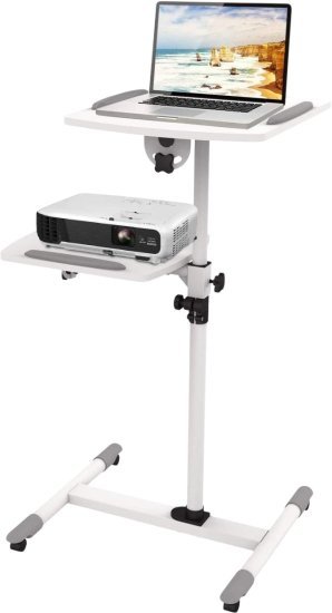 עגלה למקרן ומחשב נייד - דגם SMP10 מבית EAZO - צבע לבן