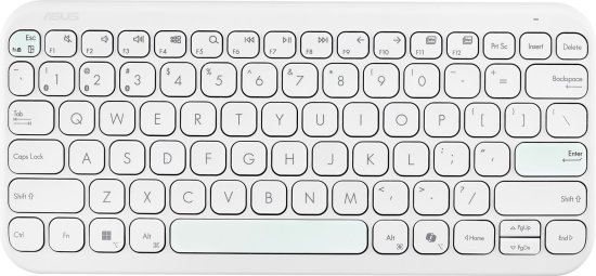 מקלדת Bluetooth אלחוטית שקטה Asus KW100 (Copilot) Marshmallow - צבע Iridescent White