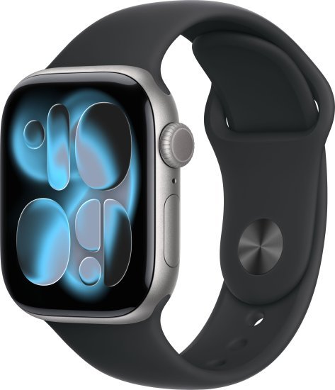שעון חכם Apple Watch 42mm Series 11 GPS צבע שעון Space Gray Aluminium צבע רצועה Black Sport Band גודל רצועה M / L
