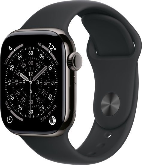 שעון חכם Apple Watch 42mm Series 11 GPS + Cellular צבע שעון Slate Titanium צבע רצועה Black Sport Band גודל רצועה M / L